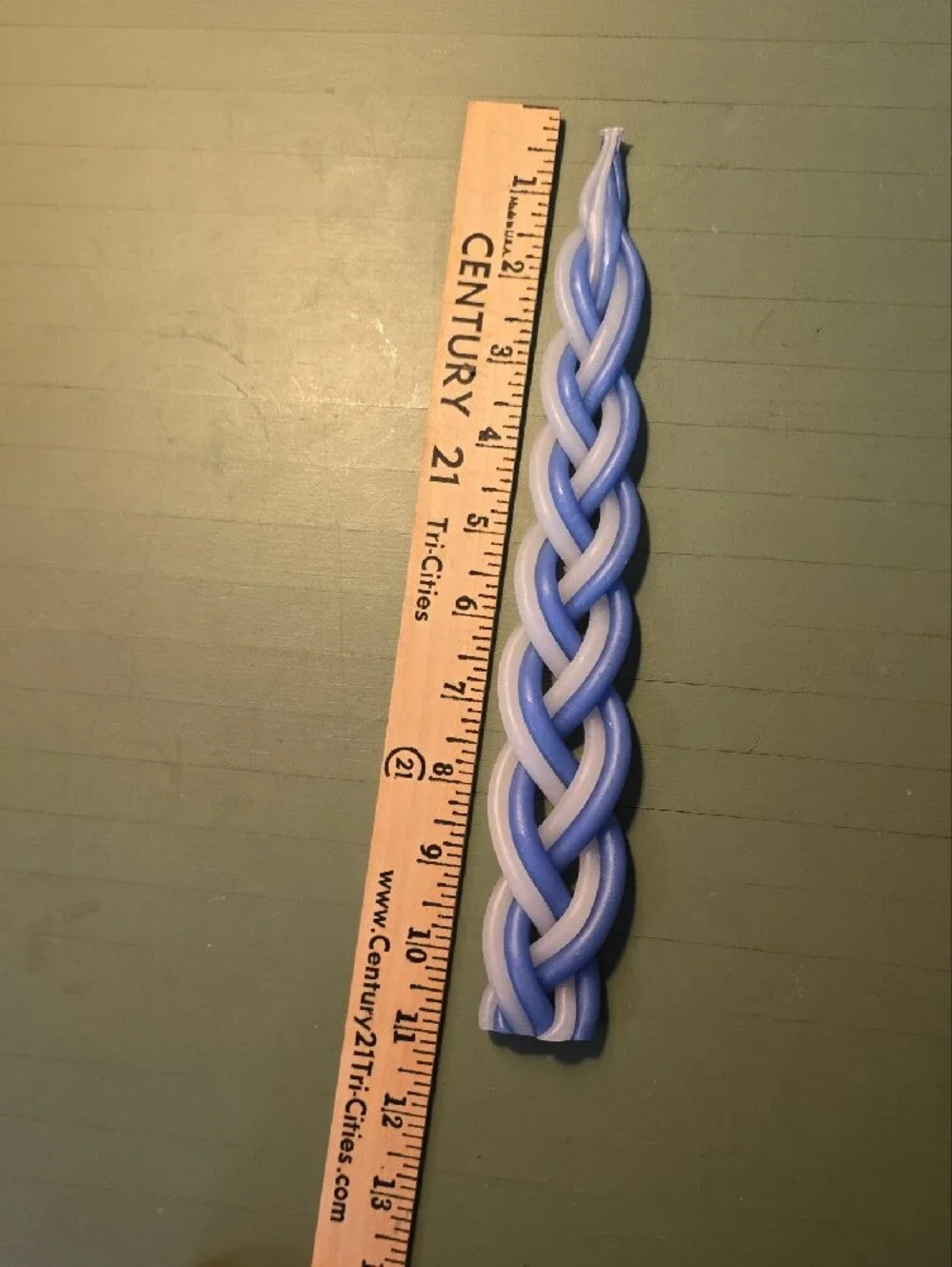Vintage Havdala Blue and White Braided Ritual Candle - NWT